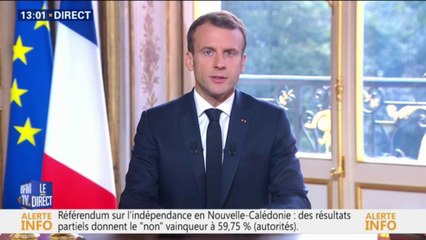 Référendum en Nouvelle-Calédonie: "Nous avons tenu à la stricte neutralité de l'État dans cette consultation" déclare Emmanuel Macron