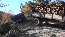 Freni Tutmayan Traktör Çam Ağacına Çarptı: 2 Yaralı