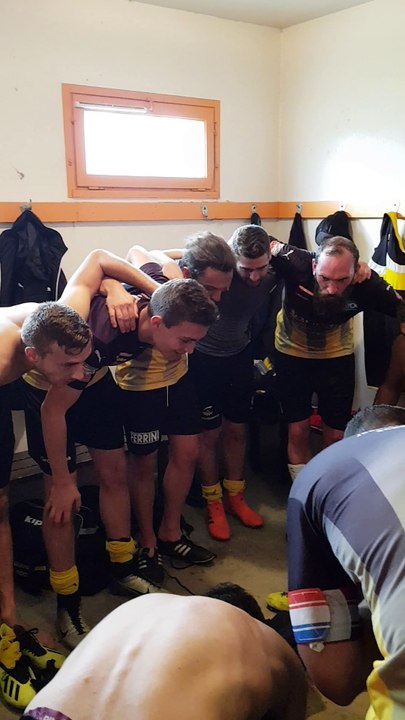 La joie des séniors après leurs victoire contre l'U.S Beziers