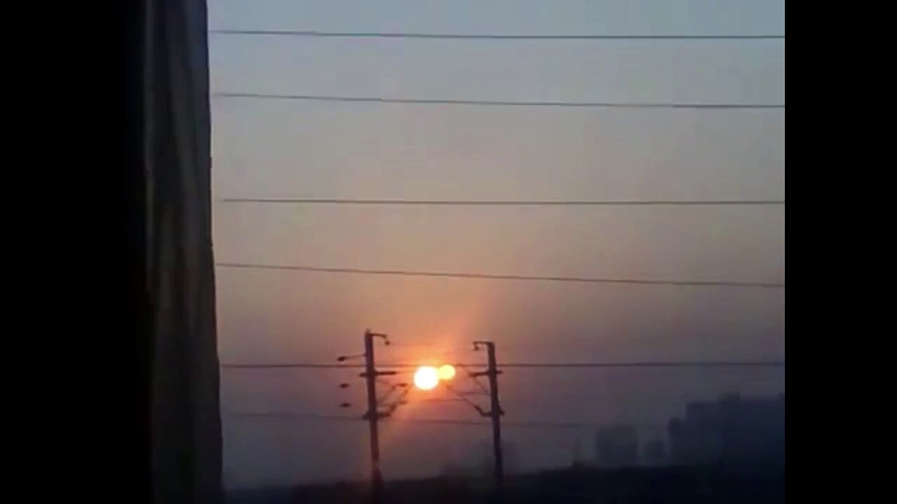TWO SUNS in sunset in India Amazing footage Here!