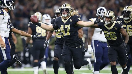 Alex Anzalone turns back around for acrobatic INT`