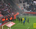 Angry Monaco fans face to face with players