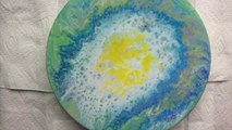 Acrylic Pour on vinyl record Tutorial, step by step painting Fluid Art