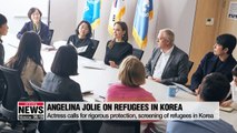 Angelina Jolie meets S. Korean actor Jung Woo-sung, justice minister to discuss refugee issues