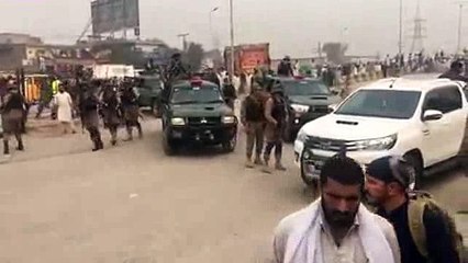 TLP  Protest Stop Vehicle Pakistan Army Officer