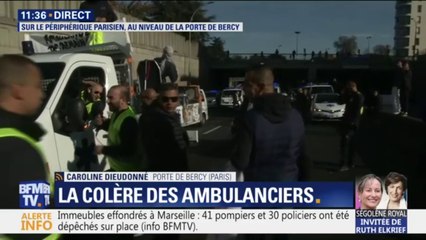 Download Video: Des centaines d'ambulanciers bloquent le périphérique parisien