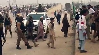TLP Protesters stopped Army Officer's Vehicle