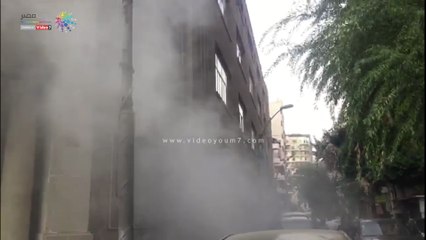 ذعر بالتحرير بسبب حريق بمبنى تابع للجامعة الأمريكية