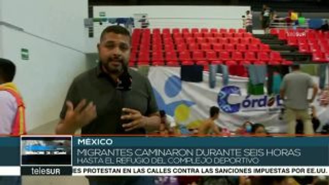 Caravana migrante llega a la ciudad mexicana Córdoba