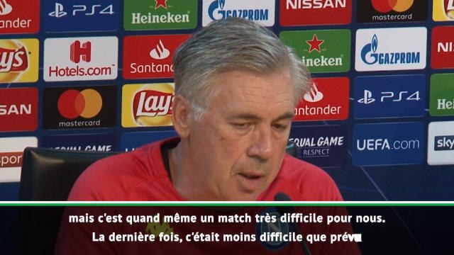 FOOTBALL: Ligue des Champions: Groupe C - Ancelotti : Un match très difficile pour nous