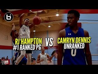 #1 Ranked PG RJ HAMPTON VS UNRANKED PLAYER! Dope Battle! Elite 14 Ballislife Highlights