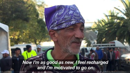 Migrants on way to US rest at a shelter in cold Mexican capital