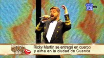 Ricky Martín se entregó en cuerpo y alma en la ciudad de Cuenca