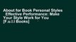 About for Book Personal Styles   Effective Performance: Make Your Style Work for You [F.u.l.l Books]
