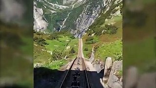 This is what it's like to take a ride on Switzerland's steepest funicular railway 