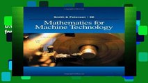 D.O.W.N.L.O.A.D [P.D.F] Mathematics for Machine Technology [A.U.D.I.O.B.O.O.K]