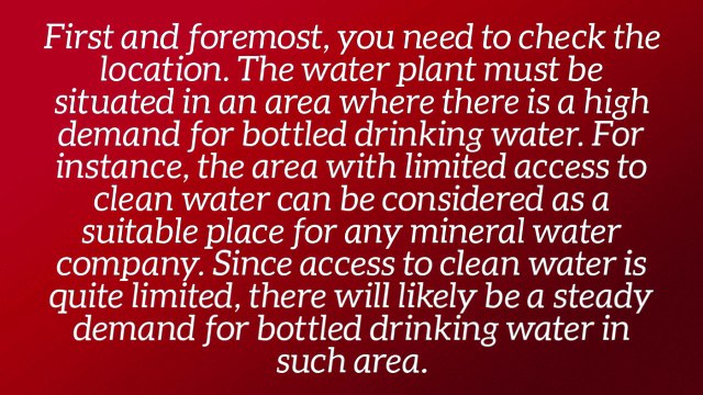 Things to Consider When Buying an Existing Mineral Water Plant