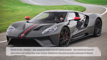 Ford GT Supersportwagen - In Den USA Nun Auch Als Besonders Exklusives "Carbon"-Modell Bestellbar