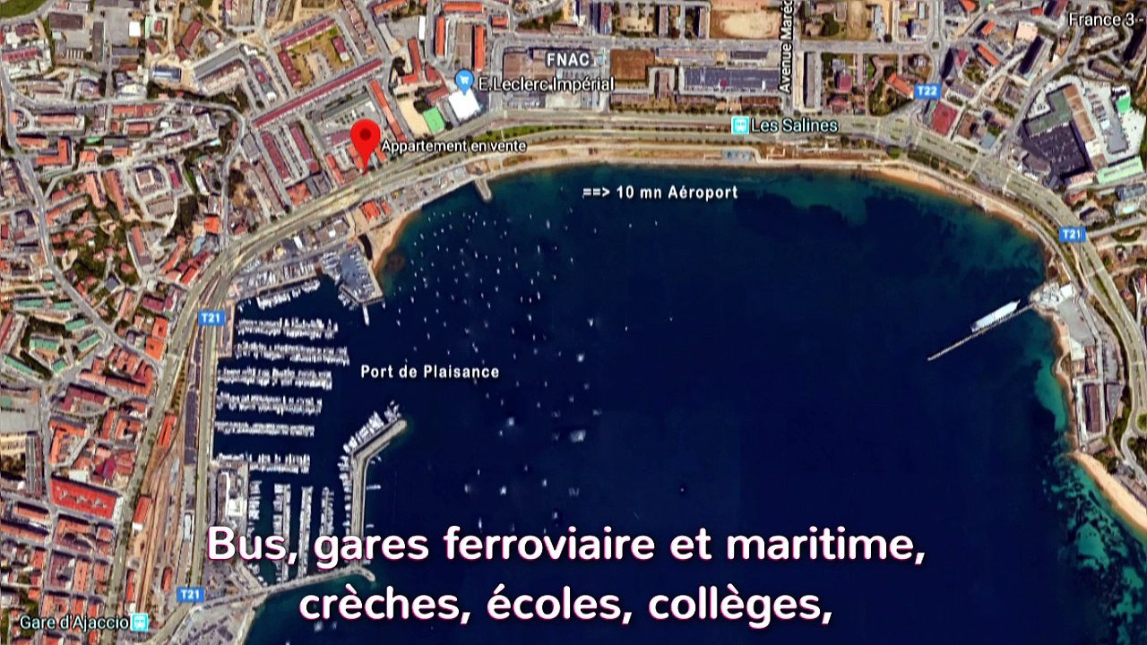 Vente T4 de 96m2  avec une très belle vue mer au centre d'Ajaccio 213 000 euros