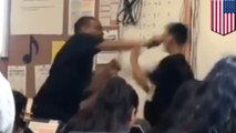 California teacher caught on video punching teenage student