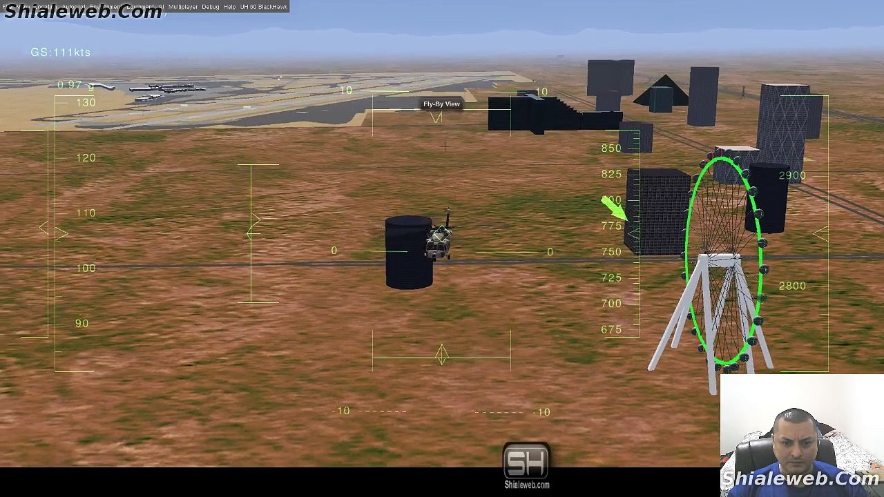 Helicoptero Militar uh-60 Black Hawk Artillado En Las Vegas KLAS Aeropuerto Flightgear