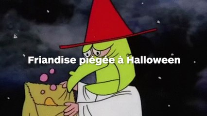 Elle mange une barre chocolatée piégée avec une aiguille le soir d'Halloween !