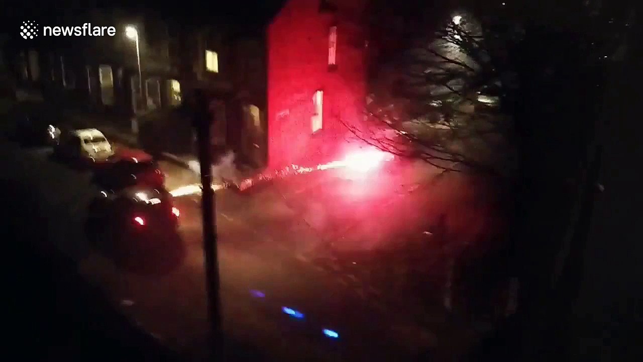 Yobs launch firework attack 'drive-by' on Leeds side street