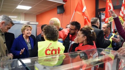 LE CREUSOT : Marie-Guite Dufay face à FO et à la CGT