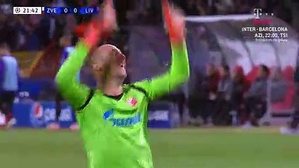 Milan Pavkov Goal - FK Crvena Zvezda vs  Liverpool 1-0 06.11/2018