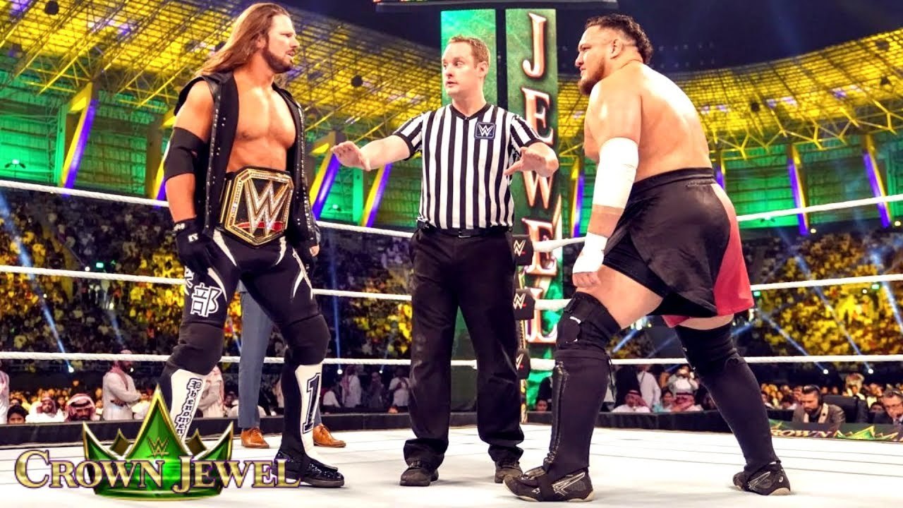Aj Styles vs Samoa Joe - WWE Crown Jewel 2018