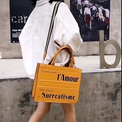 2-Way Slogan Tote/Crossbody Bag