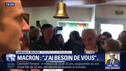 Emmanuel Macron en visite dans un bar : "J'ai besoin de vous", a-t-il déclaré