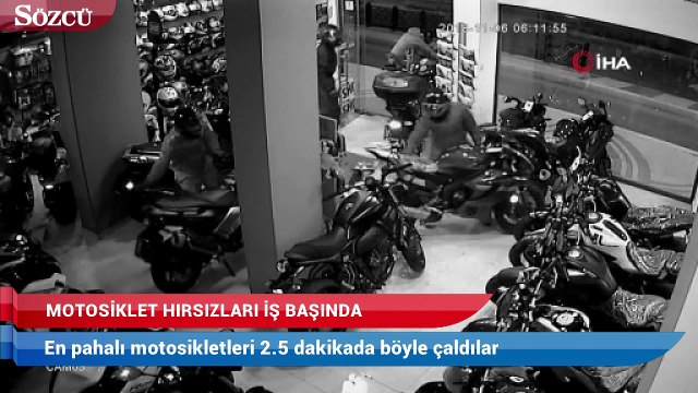 En pahalı motosikletleri 2.5 dakikada böyle çaldılar