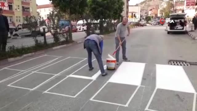 Tokat'ta 3 Boyutlu Yaya Geçidi ile Sürücülerin Hızının Kesilmesi Amaçlanıyor