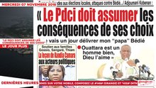 Le Titrologue du 07 Novembre 2018 : Adjoumani, "Le PDCI doit assumer les conséquences de ses choix"