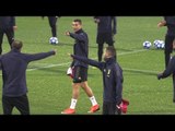 Cristiano Ronaldo Trains With Juventus Teammates Before Manchester United Champions League Match