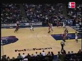 Rudy Gay steals the pass and beats everyone up court for the