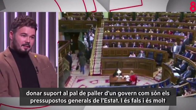Gabriel Rufián: No podemos apoyar los presupuestos de un gobierno que encarcela a presos políticos