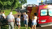 Carro e moto batem na Av. Brasil e dois ficam feridos