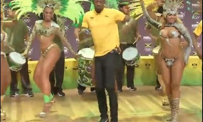 Usain Bolt'un 'salsa'sı basın toplantısına damga vurdu