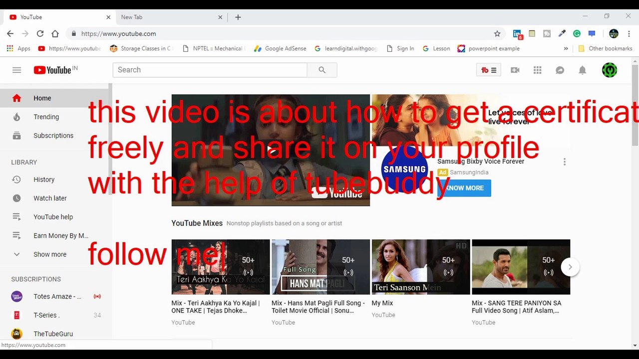 How to a certificate or Milstone of your youtube channel with the help of the TubeBuddy (part 12)
