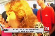 Pasajeros realizan plantón por alza de pasajes en la estación del Metropolitano