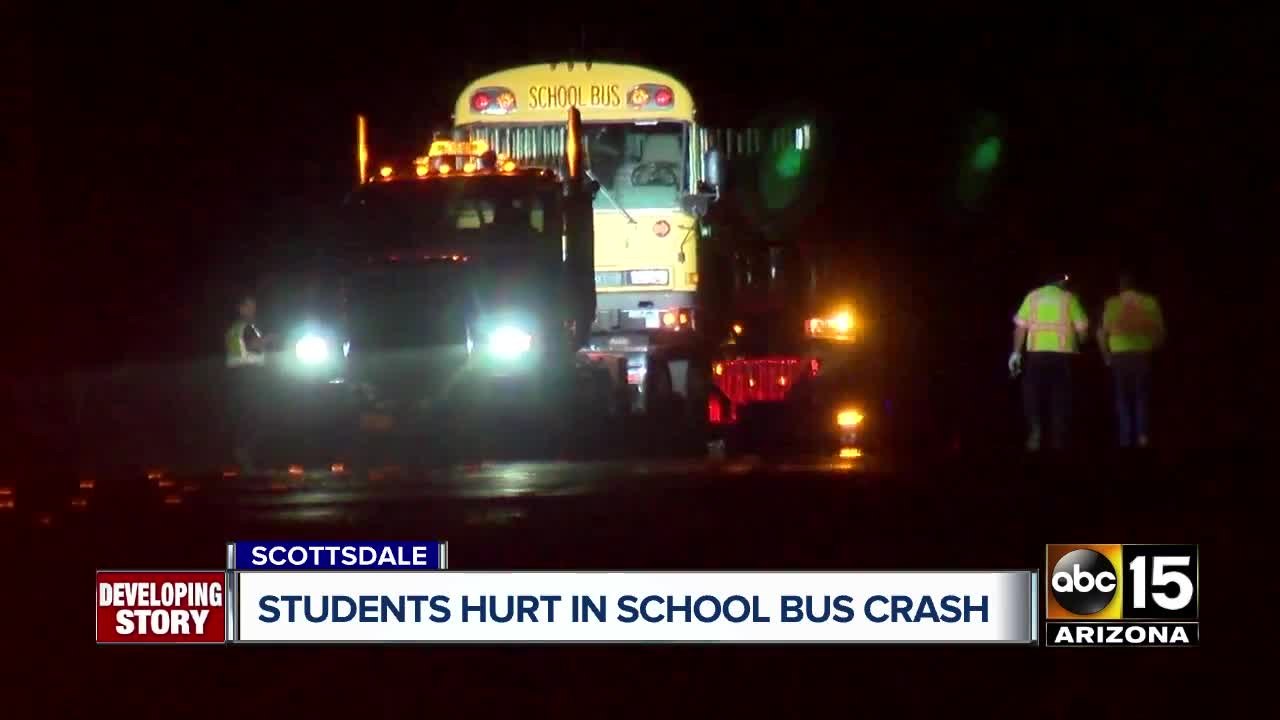 Several hurt in crash involving school bus in n...