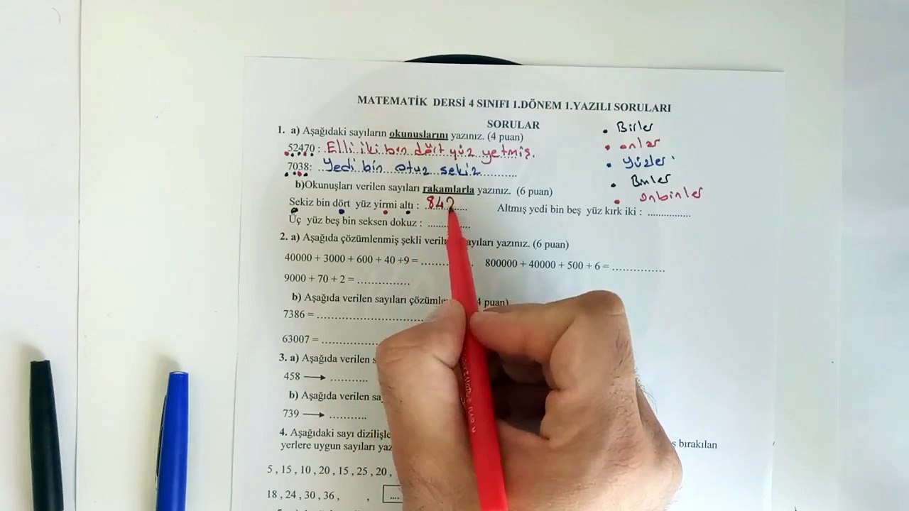 4. Sınıf MATEMATİK  1. Dönem 1. Yazılı Soruları ve Çözümü 2018  (%99 Çıkabilir  )