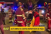 San Isidro: repartidor de pizzas resultó herido tras chocar contra camioneta