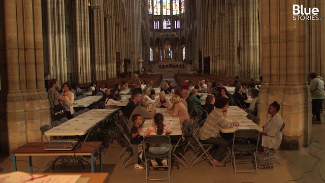 Cet auteur de polars a organisé une dictée géante dans la basilique de Saint-Denis