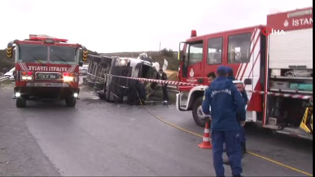 Hadımköy’de Trafik Kazası! Hafiyat Kamyonu Devrildi: 1 Ölü