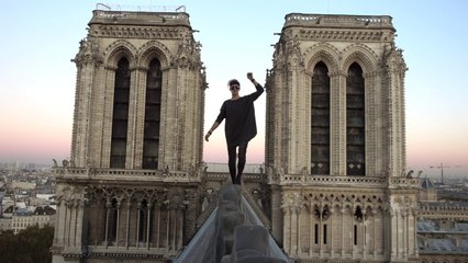 Freerun - Simon Nogueira sur les toits de Notre-Dame