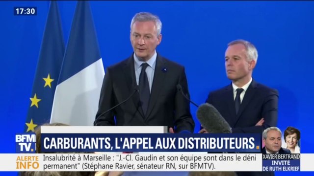 Prix des carburants : L'engagement a été pris par les distributeurs de répercuter la baisse du prix du pétrole au jour le jour assure Bruno Le Maire