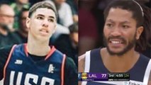 LaMelo Ball REACTS As Derrick Rose Cusses Out Lonzo Ball